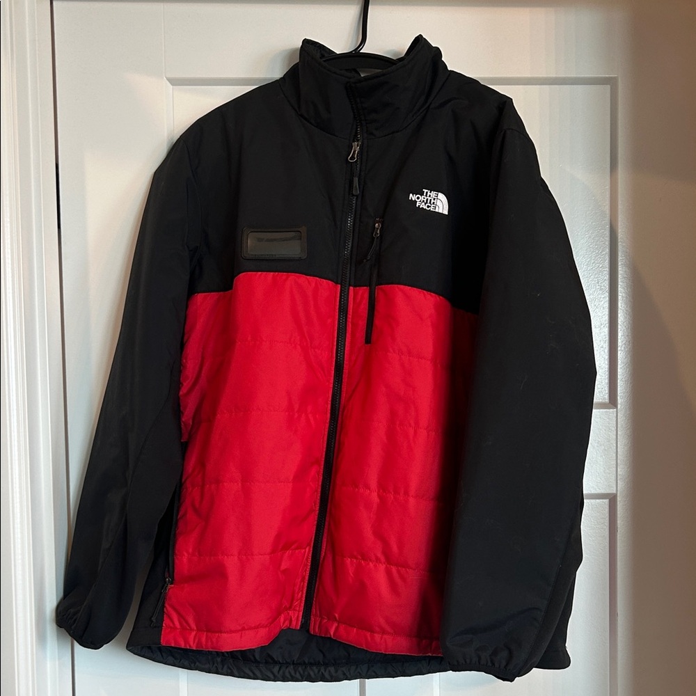 The North Face Men's Black and Red Puffer Jacket